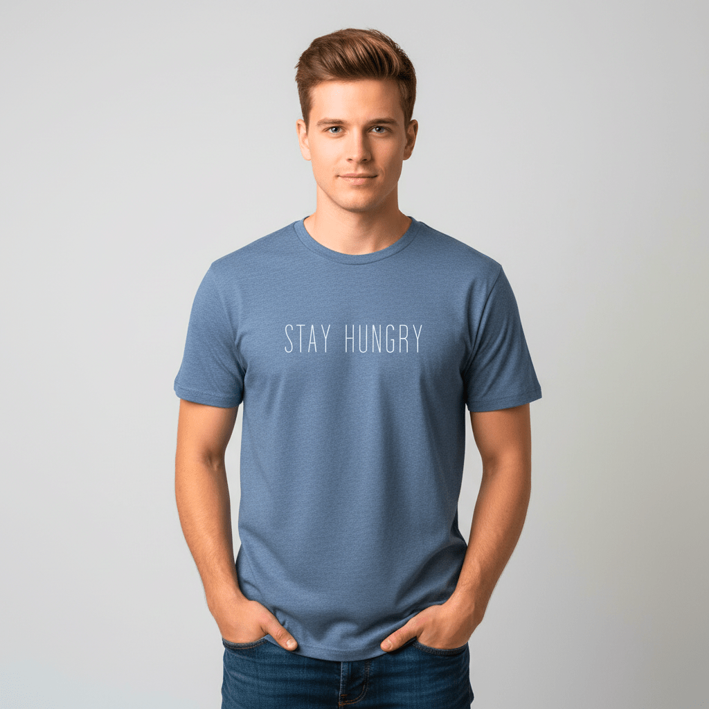 T-shirt unisexe en coton biologique – STAY HUNGRY (Blanc) - Wearistic