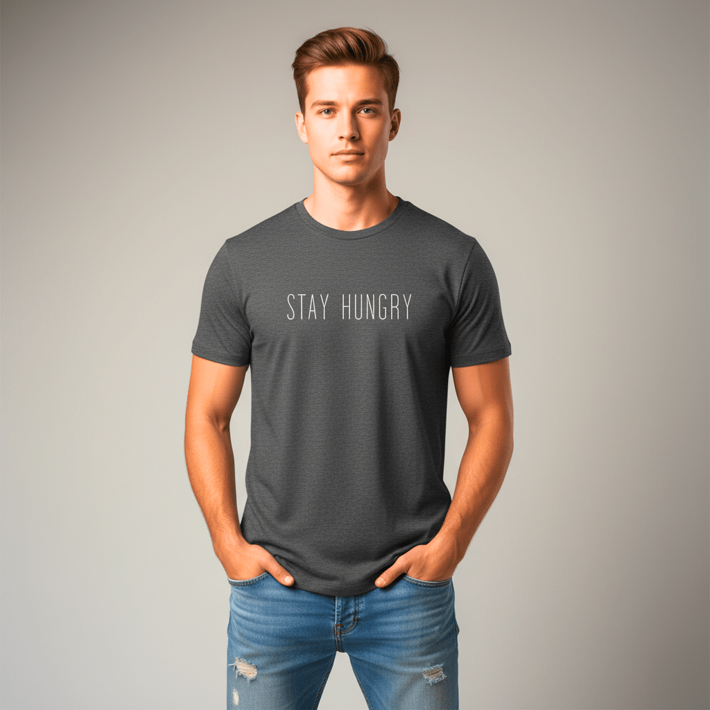 T-shirt unisexe en coton biologique – STAY HUNGRY (Blanc) - Wearistic