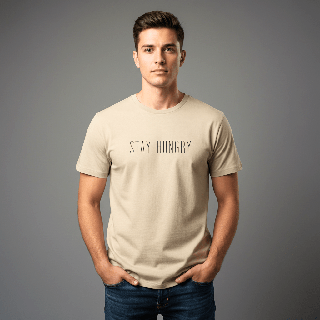 T-shirt unisexe en coton biologique – STAY HUNGRY (Noir) - Wearistic