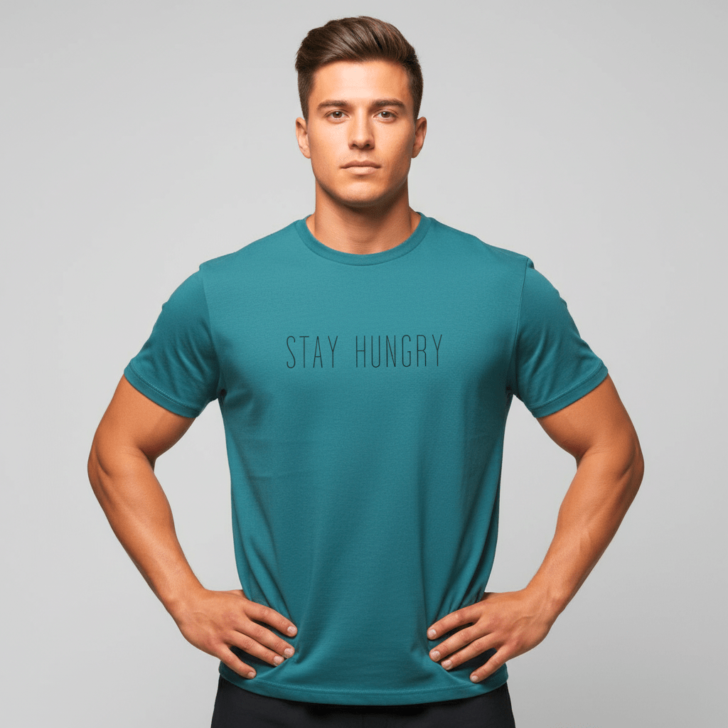 T-shirt unisexe en coton biologique – STAY HUNGRY (Noir) - Wearistic