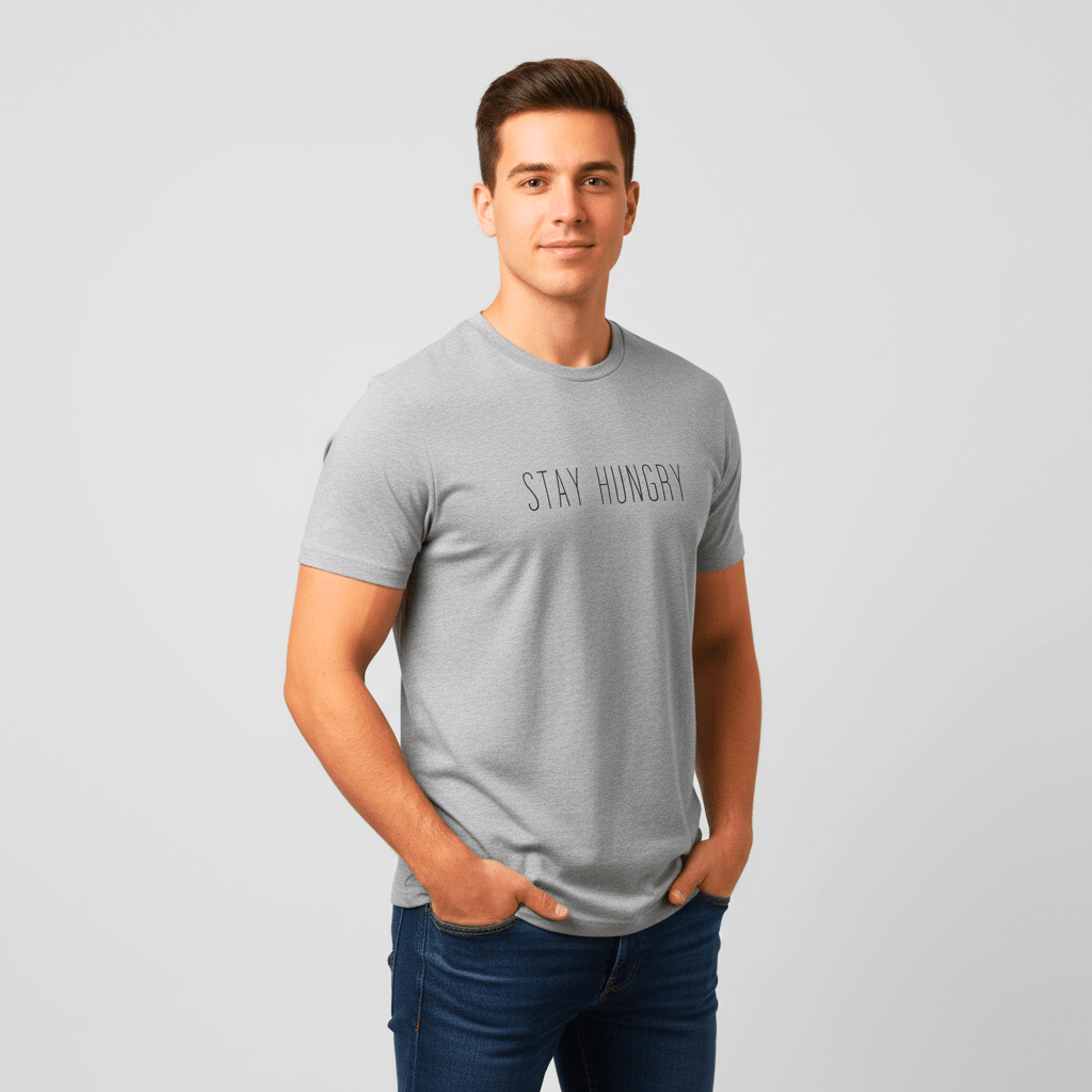 T-shirt unisexe en coton biologique – STAY HUNGRY (Noir) - Wearistic
