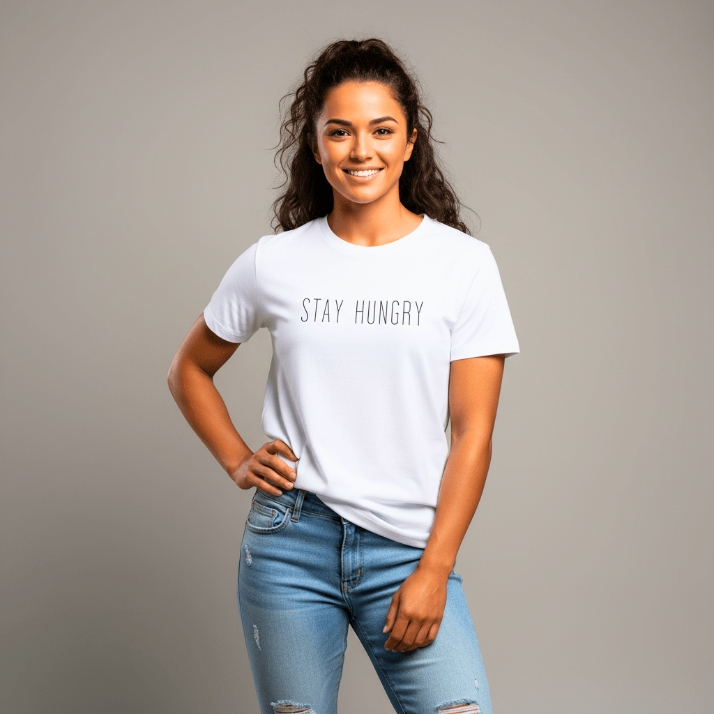 T-shirt unisexe en coton biologique – STAY HUNGRY (Noir) - Wearistic
