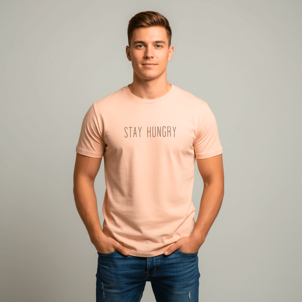 T-shirt unisexe en coton biologique – STAY HUNGRY (Noir) - Wearistic