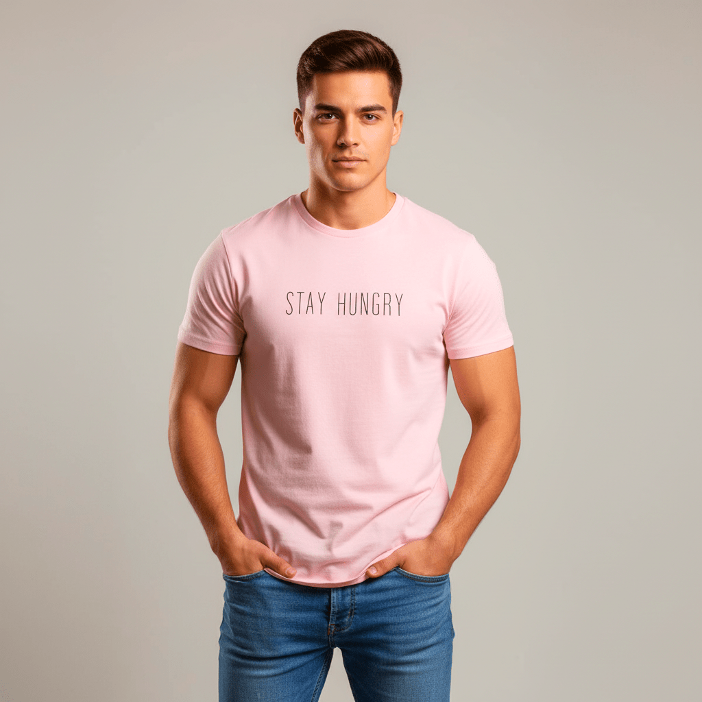 T-shirt unisexe en coton biologique – STAY HUNGRY (Noir) - Wearistic