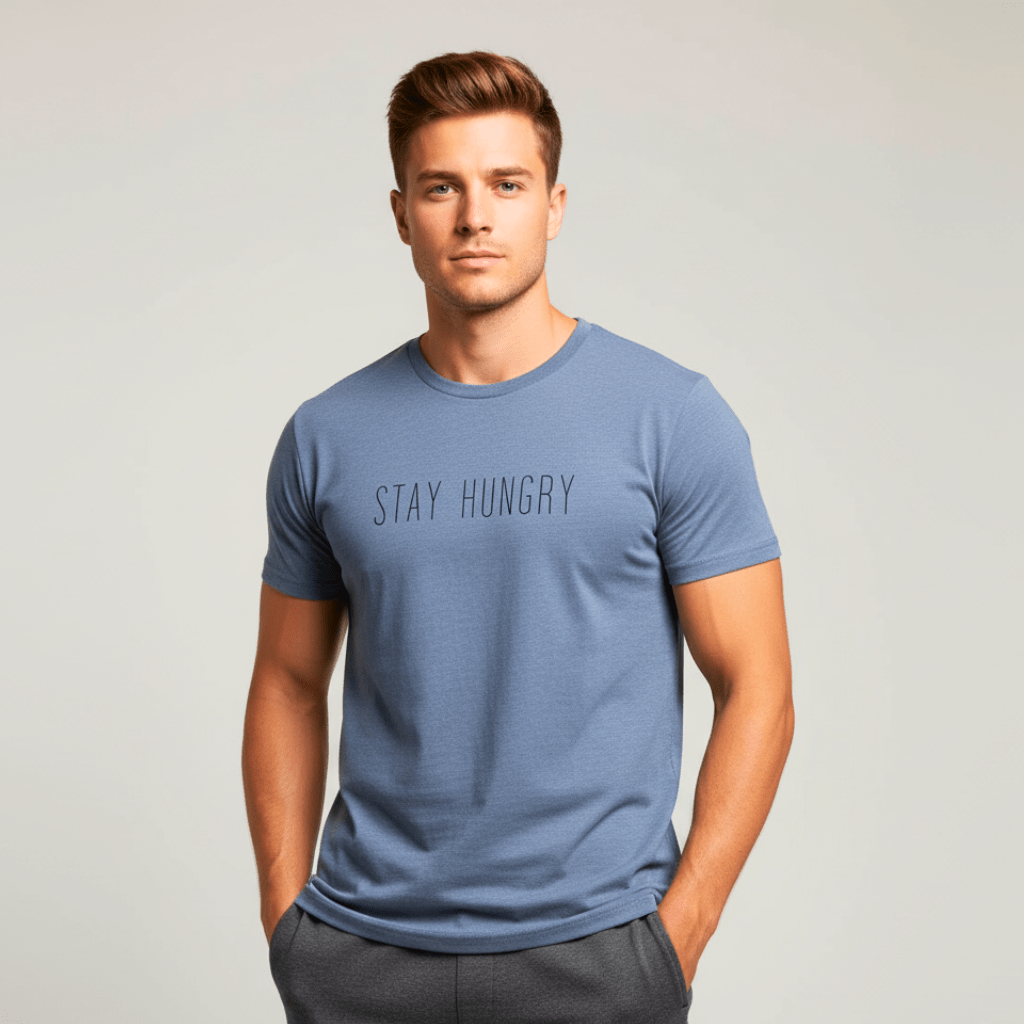 T-shirt unisexe en coton biologique – STAY HUNGRY (Noir) - Wearistic