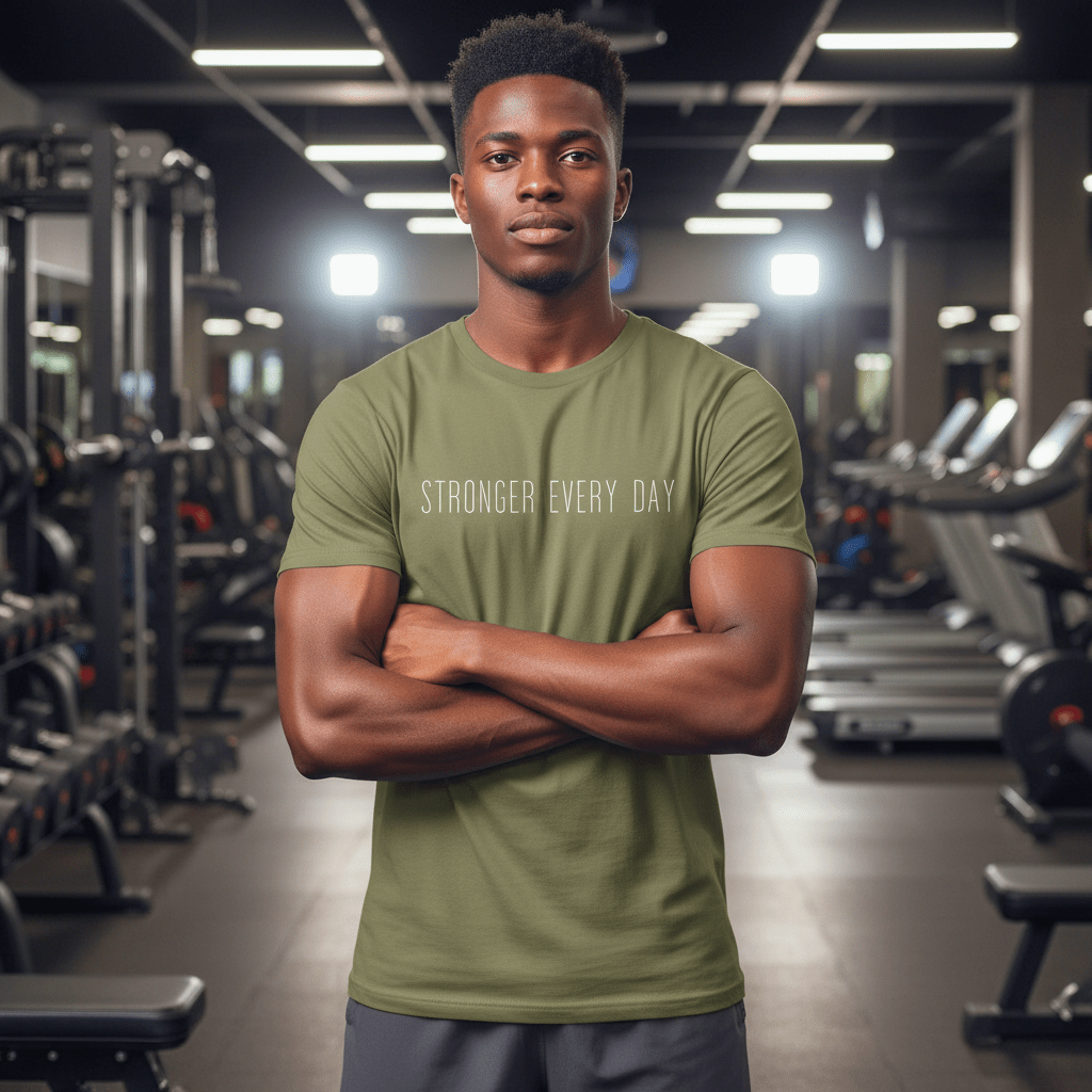 T-shirt unisexe en coton biologique – STRONGER EVERY DAY (Blanc) - Wearistic