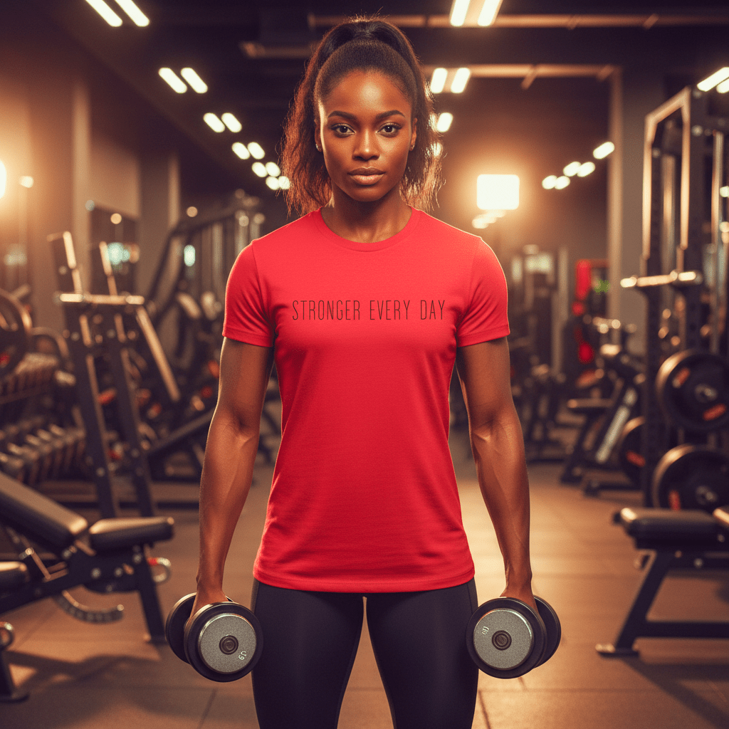 T-shirt unisexe en coton biologique – STRONGER EVERY DAY (Noir) - Wearistic