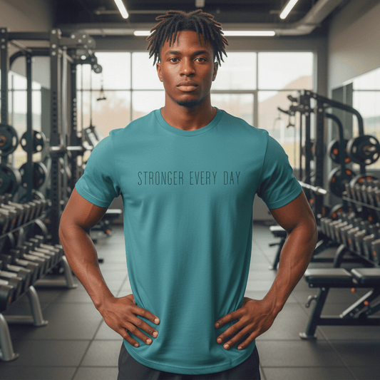 T-shirt unisexe en coton biologique – STRONGER EVERY DAY (Noir) - Wearistic