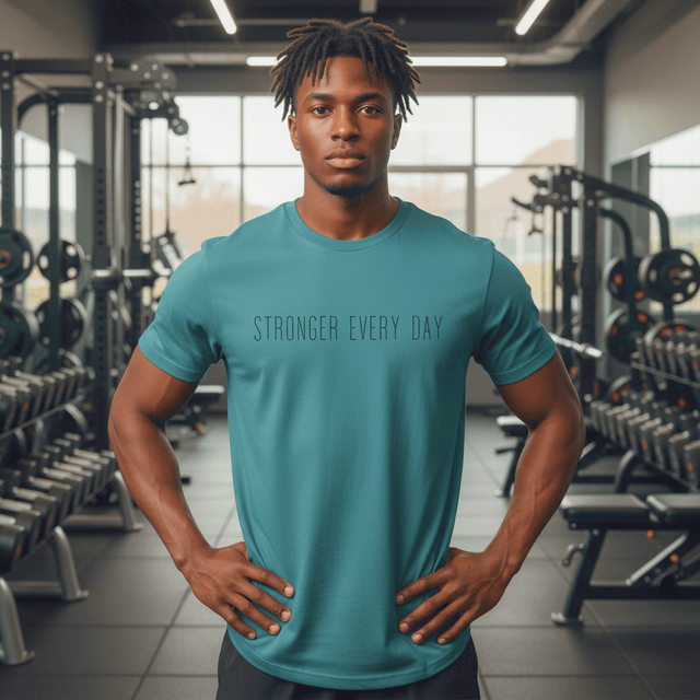 T-shirt unisexe en coton biologique – STRONGER EVERY DAY (Noir) - Wearistic