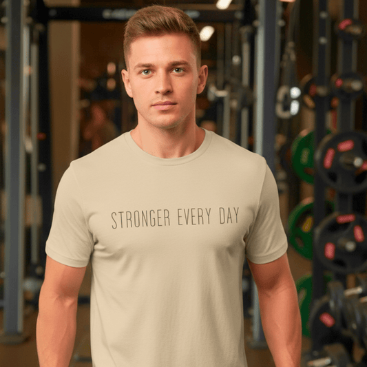 T-shirt unisexe en coton biologique – STRONGER EVERY DAY (Noir) - Wearistic