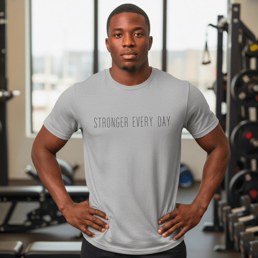 T-shirt unisexe en coton biologique – STRONGER EVERY DAY (Noir) - Wearistic