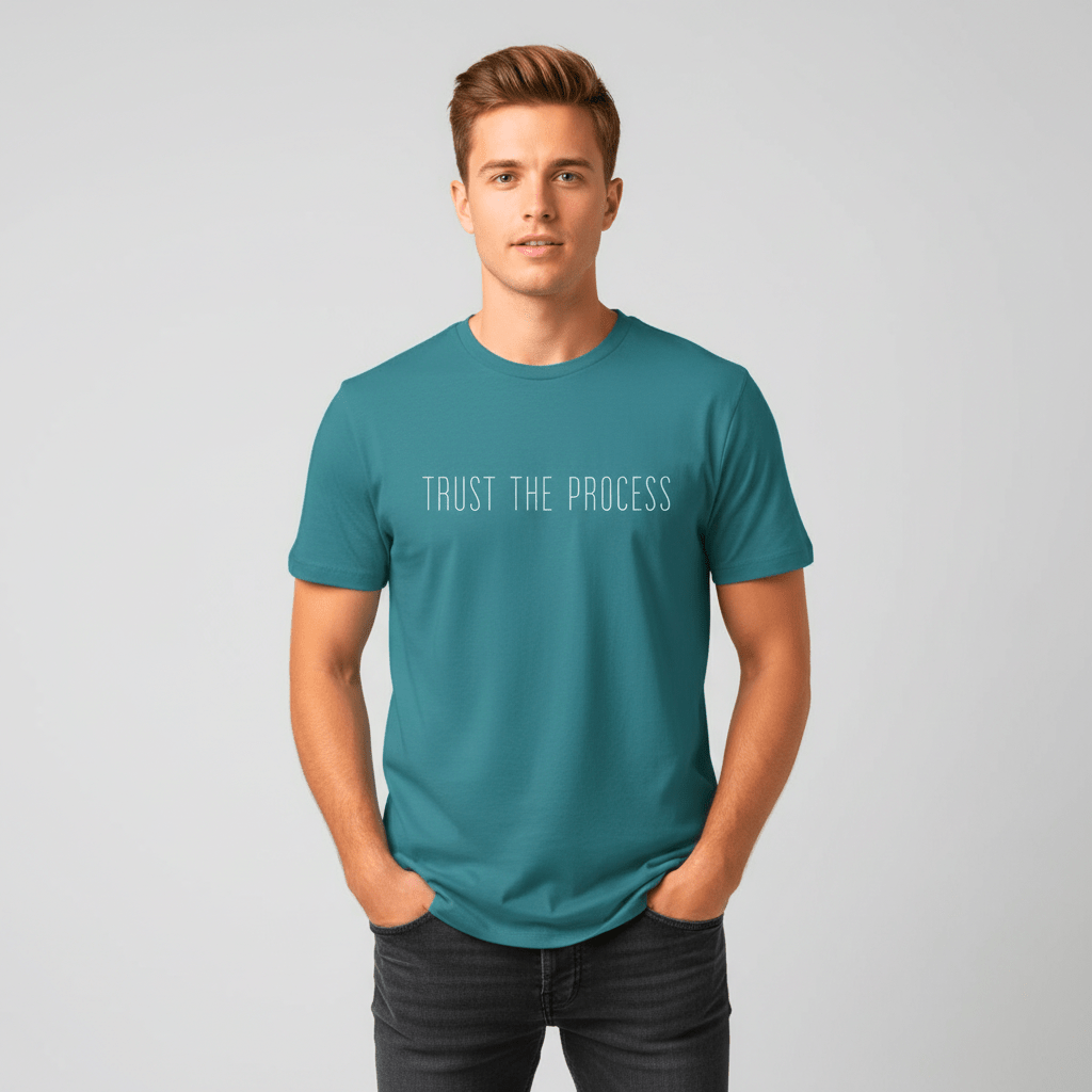 T-shirt unisexe en coton biologique – TRUST THE PROCESS (Blanc) - Wearistic