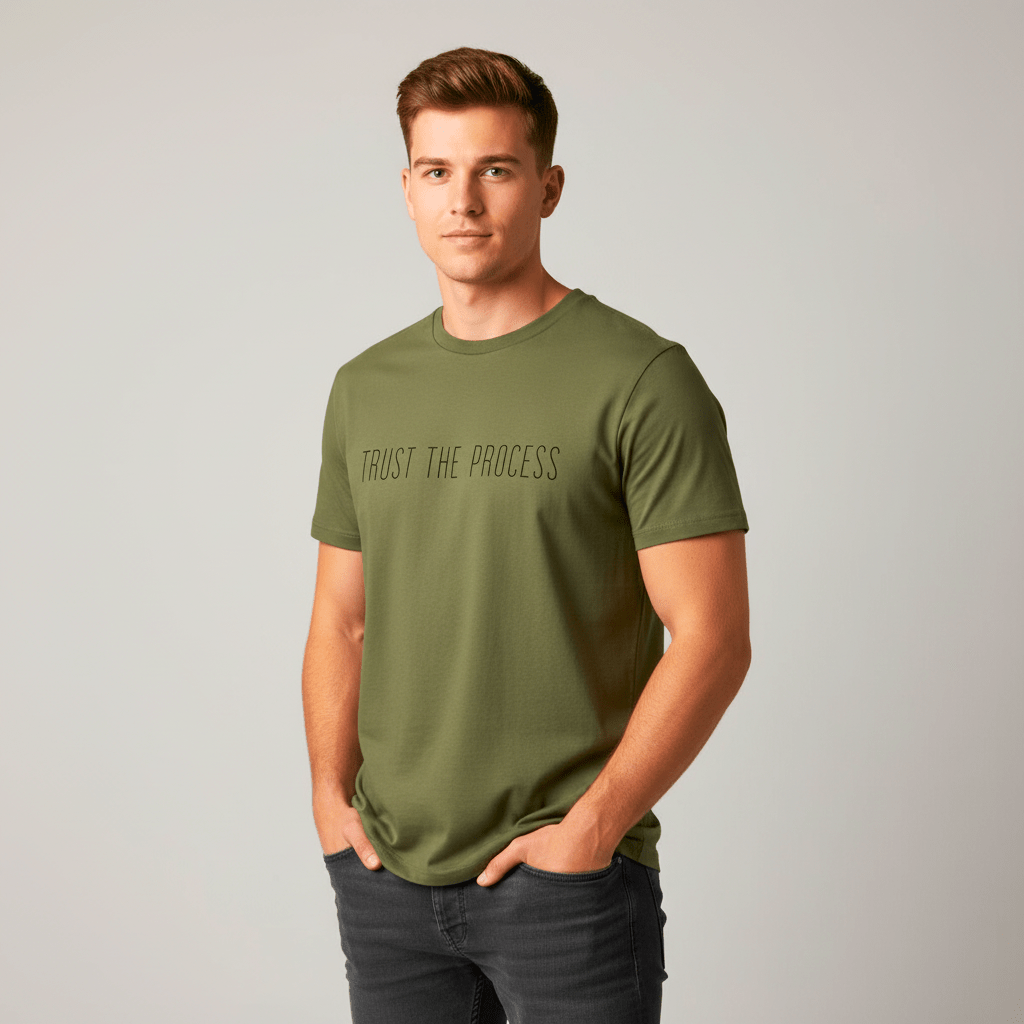 T-shirt unisexe en coton biologique – TRUST THE PROCESS (Noir) - Wearistic