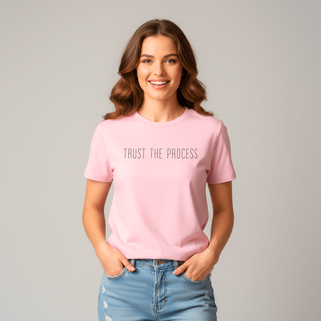 T-shirt unisexe en coton biologique – TRUST THE PROCESS (Noir) - Wearistic