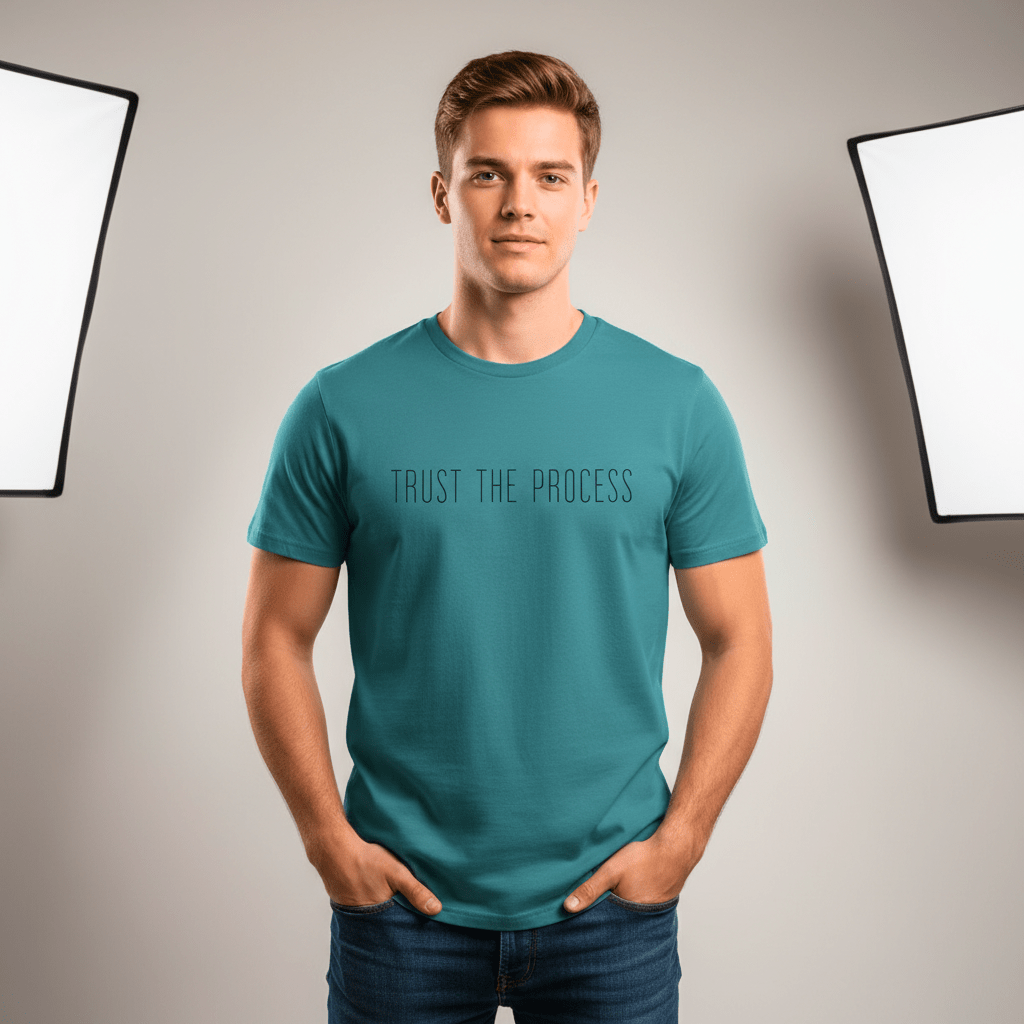 T-shirt unisexe en coton biologique – TRUST THE PROCESS (Noir) - Wearistic