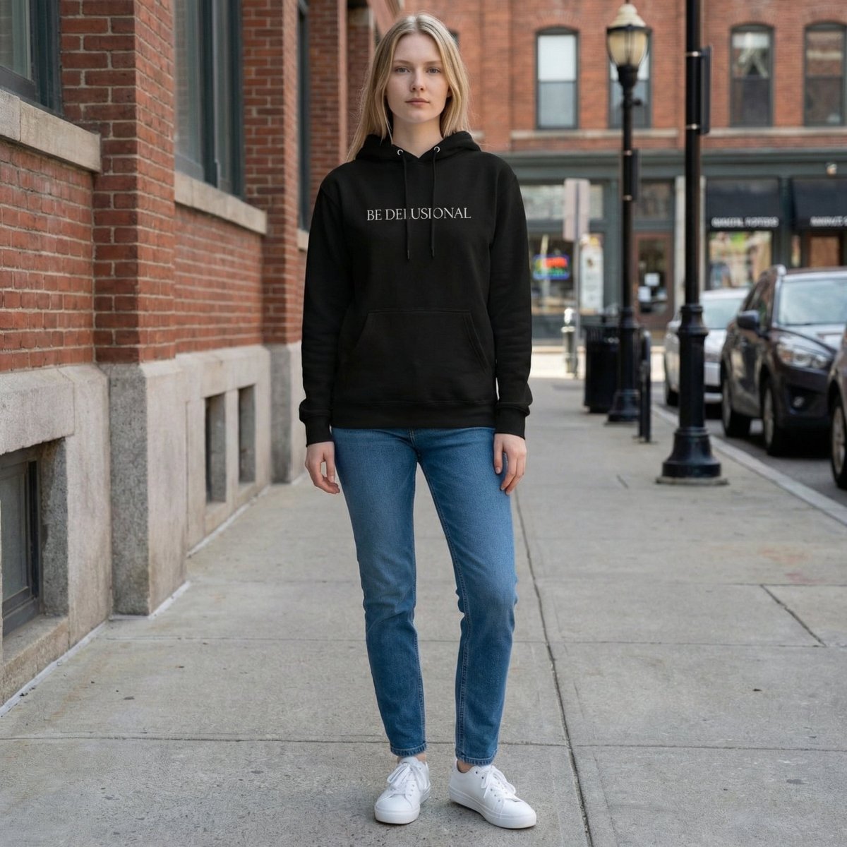 Hoodie “Be Delusional.” - Wearistic