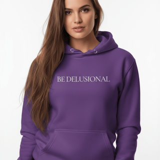 Hoodie “Be Delusional.” — Ligne Blanche — Violet