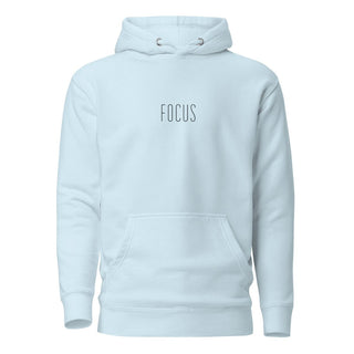 Hoodie “Focus.” — Ligne Noire — Bleu Calme