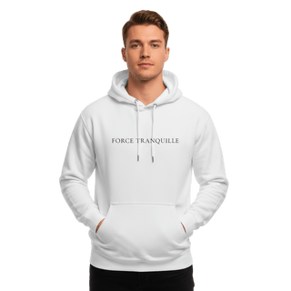 Hoodie “Force Tranquille.” — Ligne Noire — Blanc