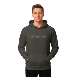 Hoodie “Good Vibes Only.” — Ligne Blanche — Charcoal Heather