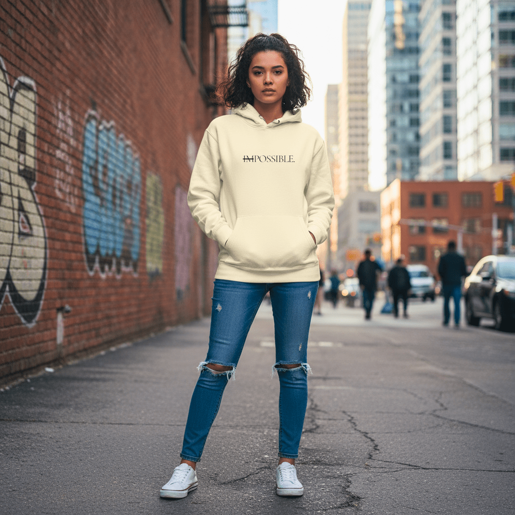 Hoodie Premium Unisexe – IMPOSSIBLE (Noir) - Wearistic