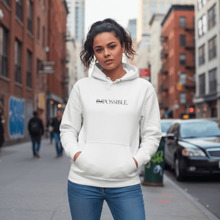 Hoodie “Impossible.” — Ligne Noire — Pure White