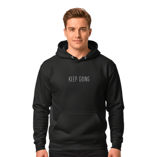 Hoodie “Keep Going.” — Ligne Blanche — Noir Vintage