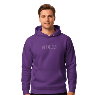 Hoodie “No Excuses.” — Ligne Blanche — Violet Vision