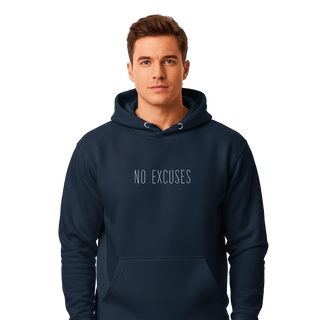 Hoodie “No Excuses.” — Ligne Blanche — Bleu Discipline