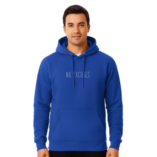 Hoodie “No Excuses.” — Ligne Blanche — Bleu Excellence