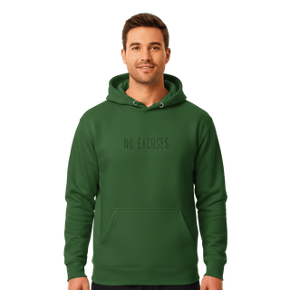 Hoodie “No Excuses.” — Ligne Noire — Vert Endurance