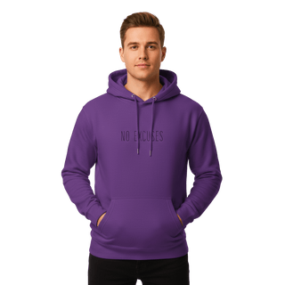 Hoodie “No Excuses.” — Ligne Noire — Violet Vision