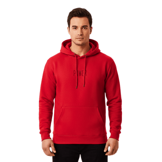 Hoodie “Power.” — Ligne Noire — Rouge Conquête