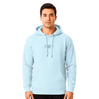 Hoodie “Power.” — Ligne Noire — Bleu Calme