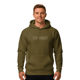 Hoodie “Stay Hungry.” — Ligne Blanche — Vert Militaire