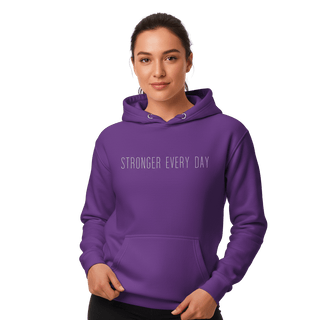 Hoodie “Stronger Every Day.” — Ligne Blanche — Violet Vision