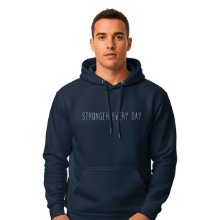Hoodie “Stronger Every Day.” — Ligne Blanche — Bleu Discipline
