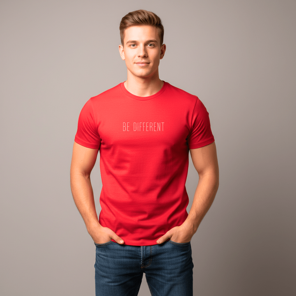 T-shirt unisexe en coton biologique – BE DIFFERENT (Blanc) - Wearistic