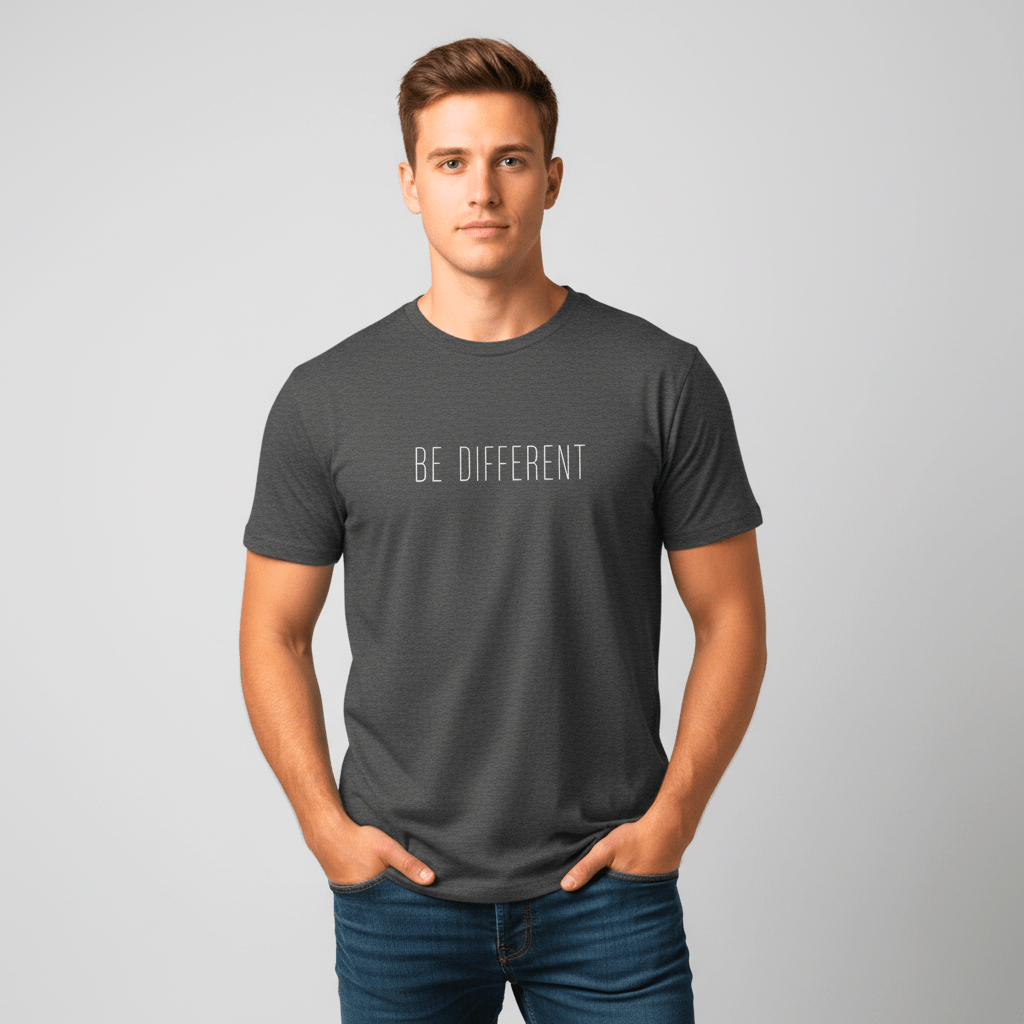 T-shirt unisexe en coton biologique – BE DIFFERENT (Blanc) - Wearistic