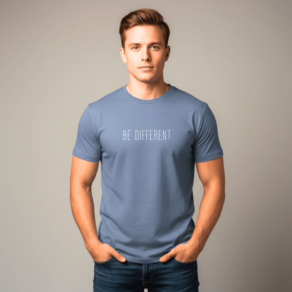 T-shirt unisexe en coton biologique – BE DIFFERENT (Blanc) - Wearistic