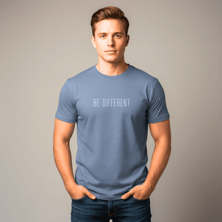 T-shirt “Be Different.” — Vision Blanche — Dark Heather Blue