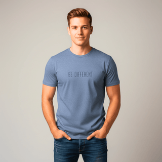 T-shirt “Be Different.” — Vision Noire — Dark Heather Blue