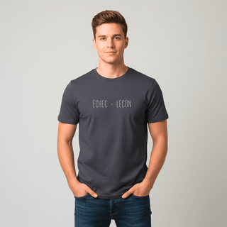 T-shirt “Échec = Leçon.” — Vision Blanche — Anthracite