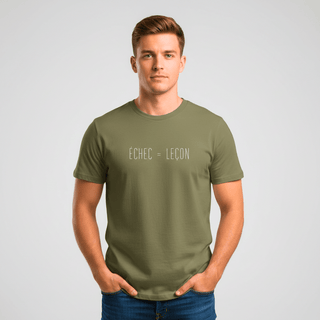 T-shirt “Échec = Leçon.” — Vision Blanche — Kaki