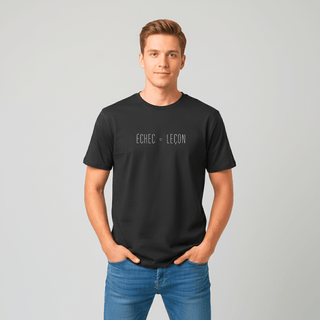 T-shirt “Échec = Leçon.” — Vision Blanche — Noir