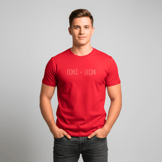 T-shirt “Échec = Leçon.” — Vision Blanche — Rouge