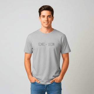 T-shirt “Échec = Leçon.” — Vision Noire — Gris Chiné
