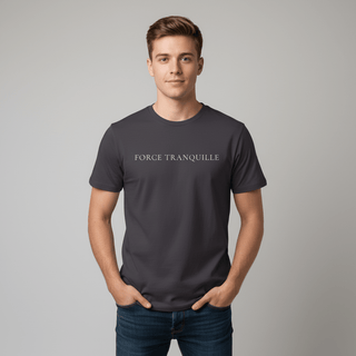 T-shirt “Force Tranquille.” — Vision Blanche — Anthracite