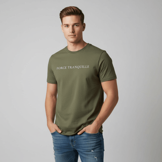 T-shirt “Force Tranquille.” — Vision Blanche — Khaki