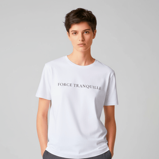 T-shirt “Force Tranquille.” — Vision Noire — Blanc